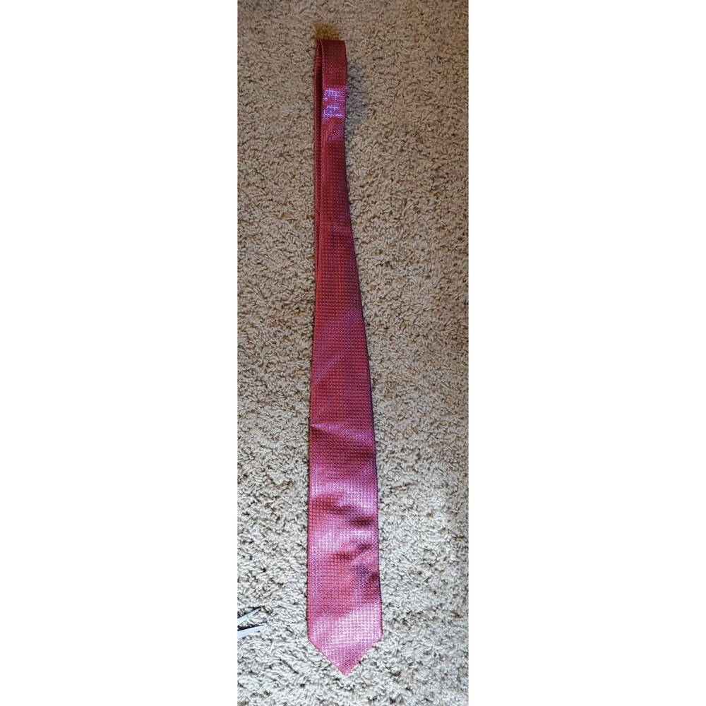 Kolte Italy Mens Necktie 100% Silk Red Blue Gold Geometric Woven Classic Tie